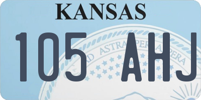 KS license plate 105AHJ