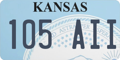 KS license plate 105AII