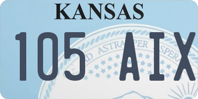 KS license plate 105AIX