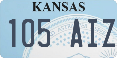 KS license plate 105AIZ