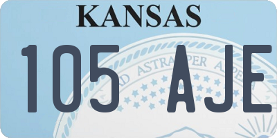 KS license plate 105AJE