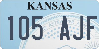 KS license plate 105AJF