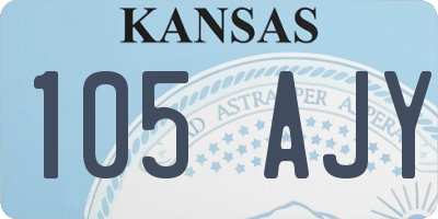 KS license plate 105AJY