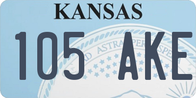 KS license plate 105AKE