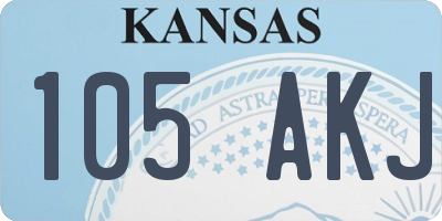 KS license plate 105AKJ