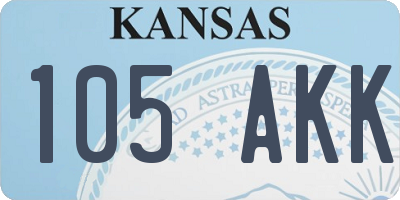 KS license plate 105AKK