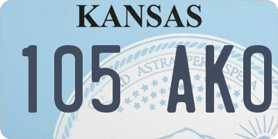 KS license plate 105AKO
