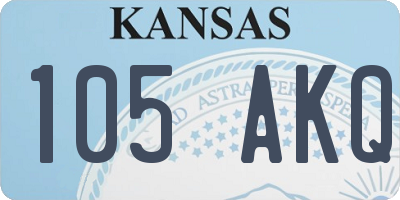 KS license plate 105AKQ