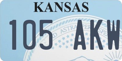 KS license plate 105AKW