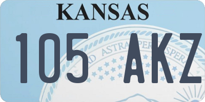 KS license plate 105AKZ