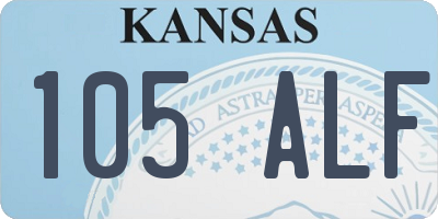 KS license plate 105ALF