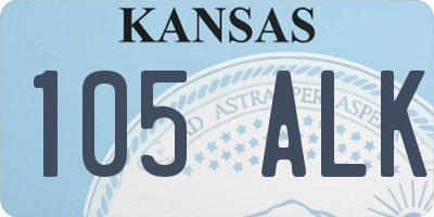 KS license plate 105ALK