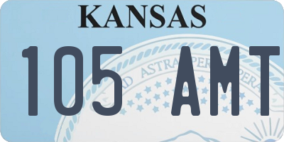 KS license plate 105AMT