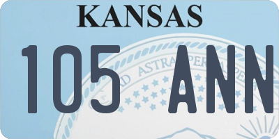 KS license plate 105ANN