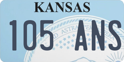 KS license plate 105ANS