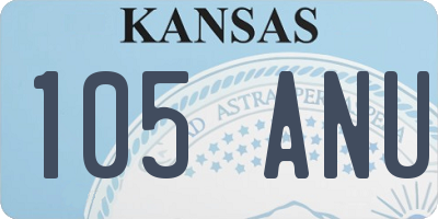 KS license plate 105ANU