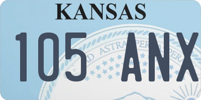 KS license plate 105ANX