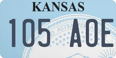 KS license plate 105AOE