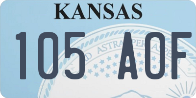 KS license plate 105AOF