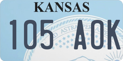 KS license plate 105AOK