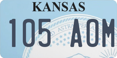 KS license plate 105AOM