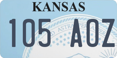 KS license plate 105AOZ