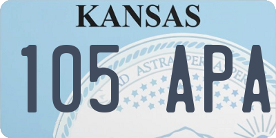 KS license plate 105APA