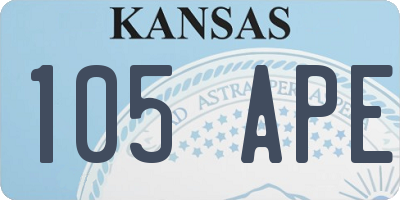 KS license plate 105APE
