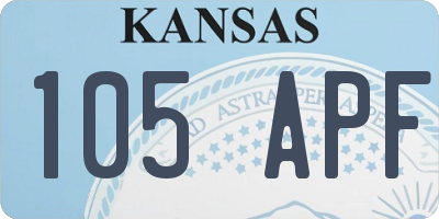 KS license plate 105APF