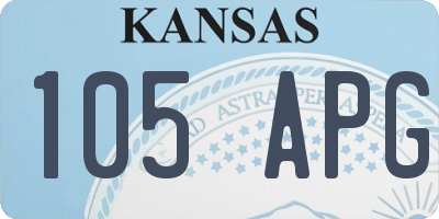 KS license plate 105APG