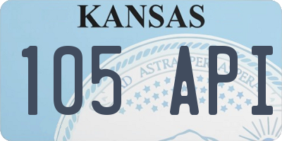 KS license plate 105API