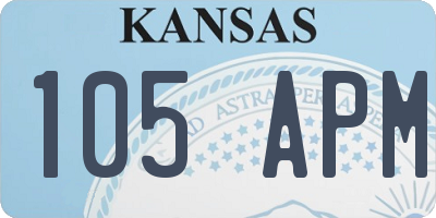 KS license plate 105APM