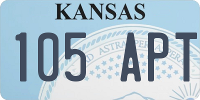 KS license plate 105APT