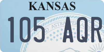 KS license plate 105AQR