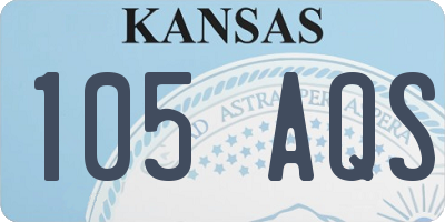 KS license plate 105AQS