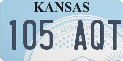 KS license plate 105AQT