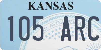 KS license plate 105ARC