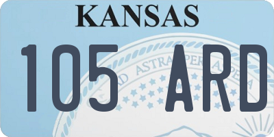 KS license plate 105ARD