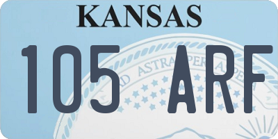 KS license plate 105ARF
