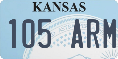 KS license plate 105ARM