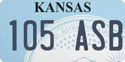KS license plate 105ASB