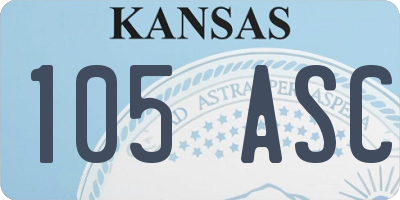 KS license plate 105ASC