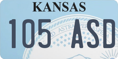 KS license plate 105ASD