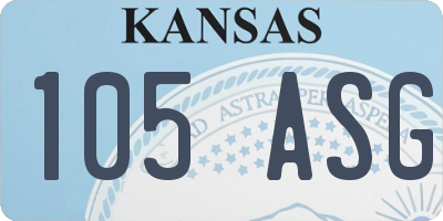 KS license plate 105ASG