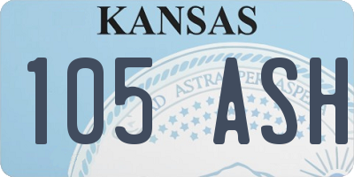 KS license plate 105ASH