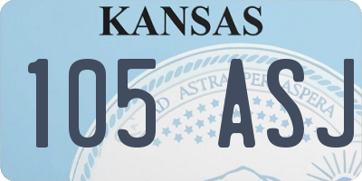 KS license plate 105ASJ