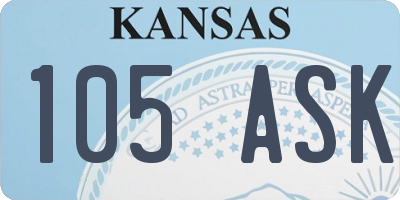 KS license plate 105ASK
