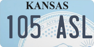 KS license plate 105ASL