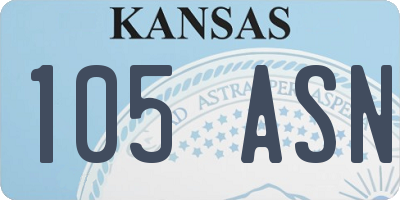 KS license plate 105ASN