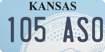 KS license plate 105ASO